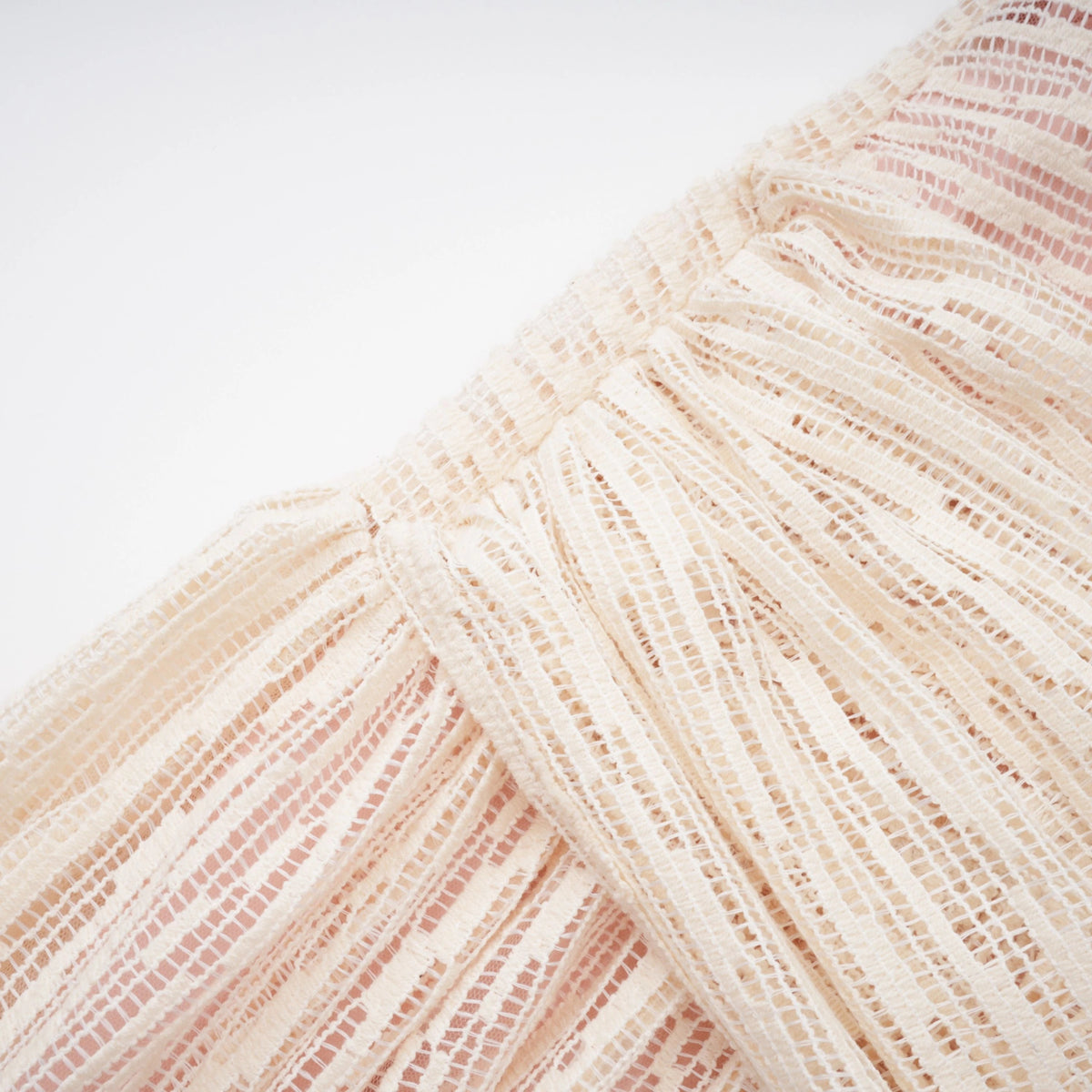 Thale Neutral Asymmetrical Textured Ruched Midi Dress
