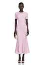 Thalya Pink Lace Trim Knit Midi Dress