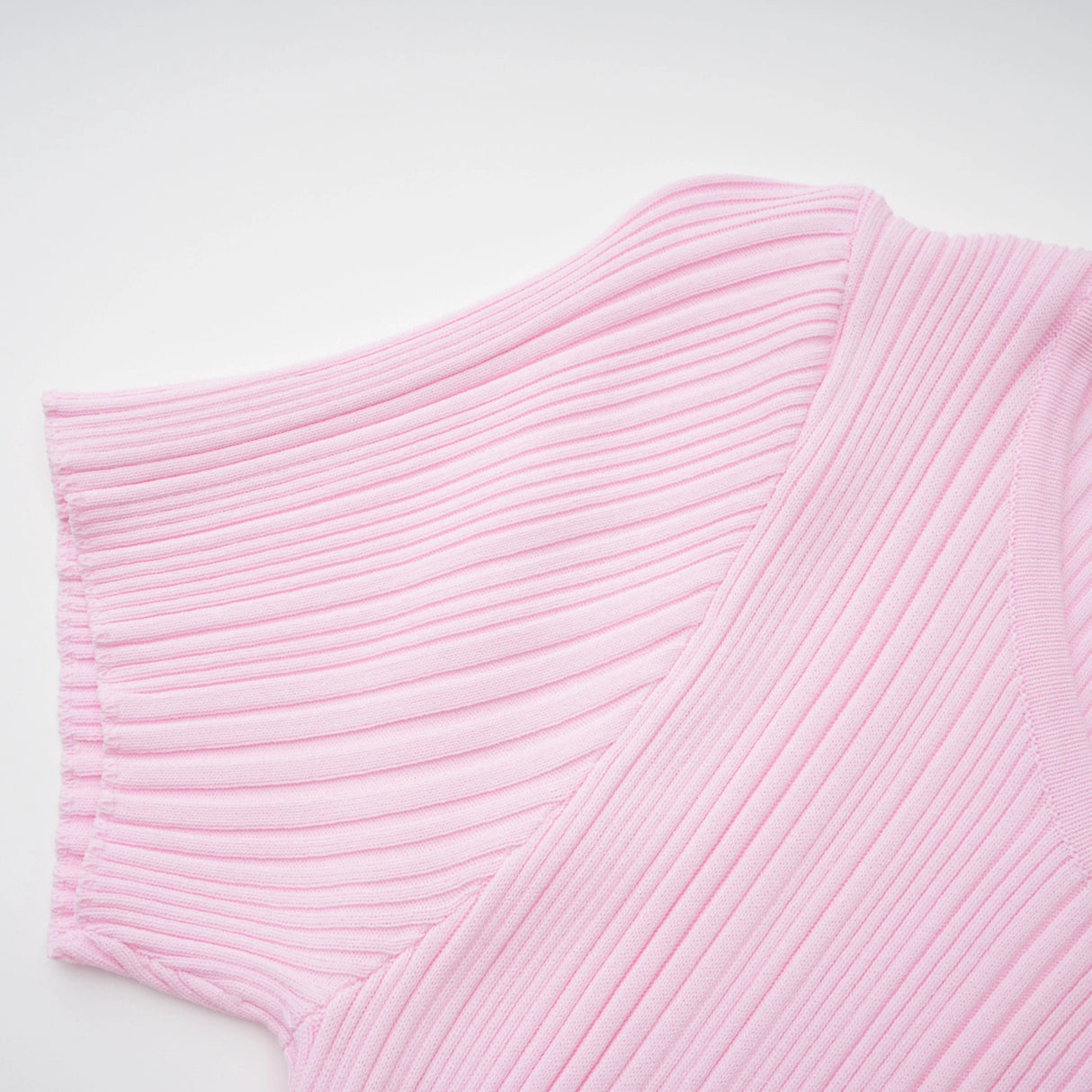 Thalya Pink Lace Trim Knit Midi Dress