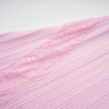 Thalya Pink Lace Trim Knit Midi Dress