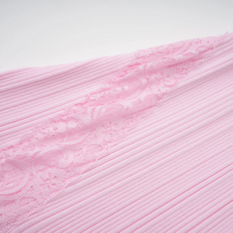 Lorenza Midi Dress Pink Lace Trim Knit