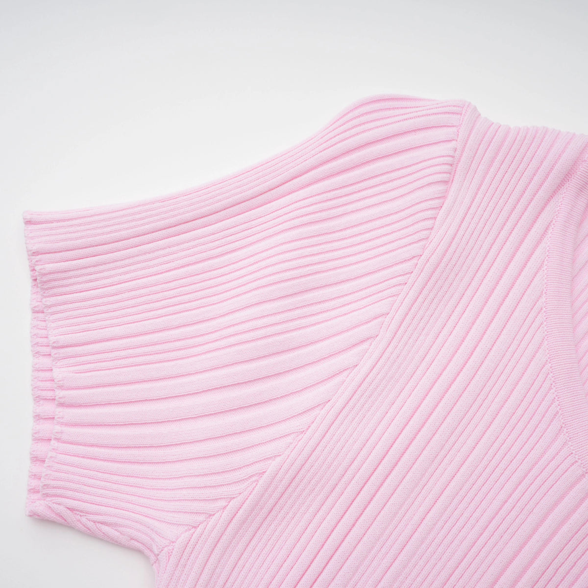 Thalya Pink Lace Trim Knit Midi Dress