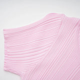 Thalya Pink Lace Trim Knit Midi Dress