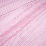 Thalya Pink Lace Trim Knit Midi Dress