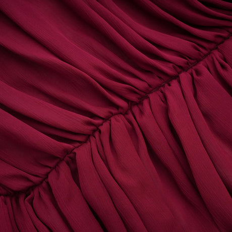 Delaney Mini Dress Burgundy Asymmetrical Ruched