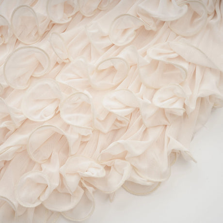 Margherita Midi Dress Neutral Asymmetrical Ruffled Floral
