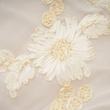 Théoline Neutral Asymmetrical Ruffled Floral Midi Dress