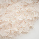Théoline Neutral Asymmetrical Ruffled Floral Midi Dress