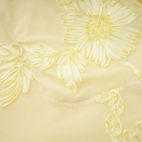 Mariangela Maxi Dress Yellow Floral Appliqué Corset