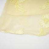 Théoline Yellow Floral Appliqué Corset Maxi Dress
