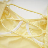 Théoline Yellow Floral Appliqué Corset Maxi Dress