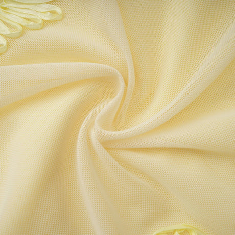 Théoline Yellow Floral Appliqué Corset Maxi Dress
