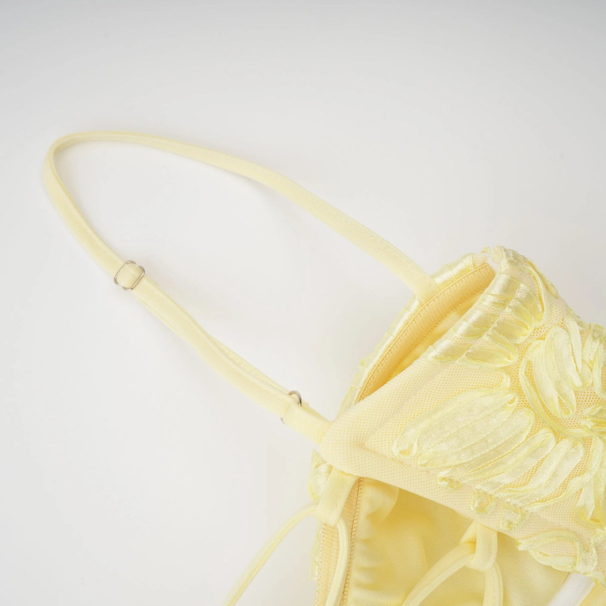 Théoline Yellow Floral Appliqué Corset Maxi Dress
