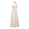 Thérèse neutral scarfdesign satin maxi dress