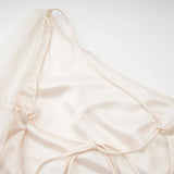 Thérèse neutral scarfdesign satin maxi dress