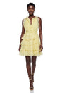 Thulisile Pale Yellow Halterneck Ruffled Mini Dress