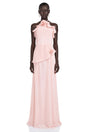 Thulisile Pink Chiffon Maxi Dress with 3D Florals