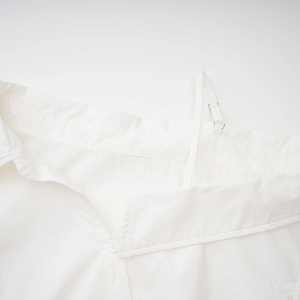 Tímea White Asymmetrical Mini Shirt Dress