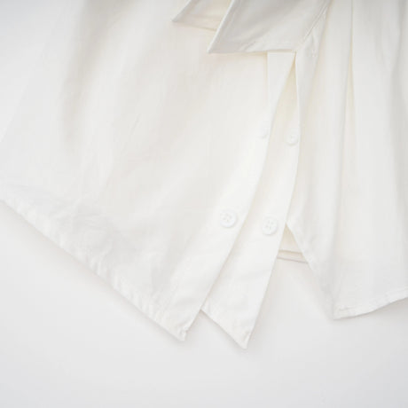 Tímea White Asymmetrical Mini Shirt Dress