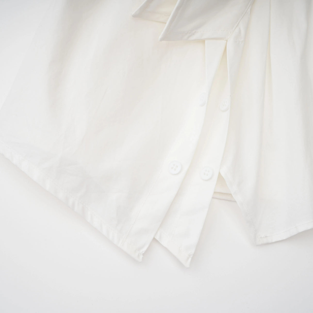 Tímea White Asymmetrical Mini Shirt Dress