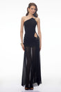 Tiziana Black One Shoulder Cut Out Maxi Dress