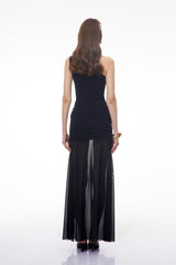 Tiziana Black One Shoulder Cut Out Maxi Dress