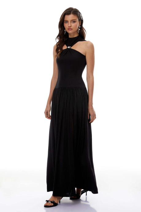 Bailey Maxi Dress BlackBlack Halterneck