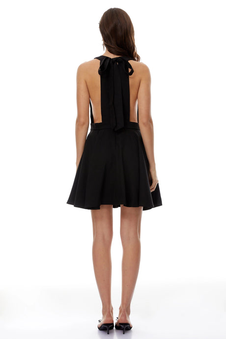 Flavia Mini Dress Black Open Back