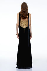 Tui Black Ruched Maxi Dress with Front Slit