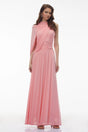 Uliana Pink One Shoulder Ruched Maxi Dress