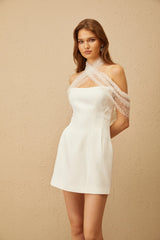 Ulla White Cross Over Bodycon Mini Dress