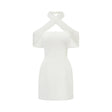 Ulla White Cross Over Bodycon Mini Dress