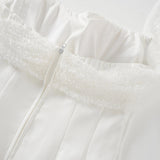 Ulla White Cross Over Bodycon Mini Dress