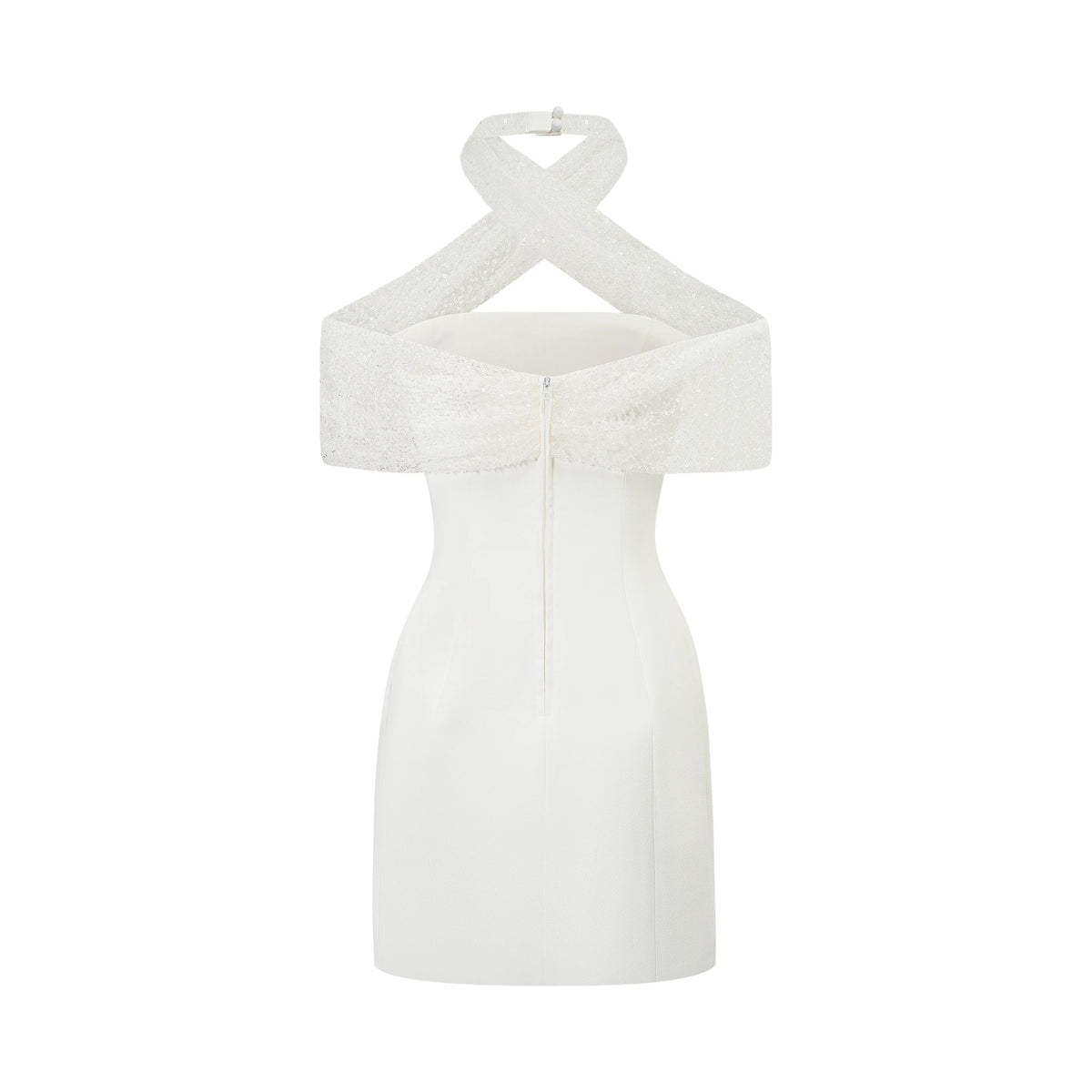 Ulla White Cross Over Bodycon Mini Dress