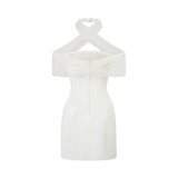 Ulla White Cross Over Bodycon Mini Dress
