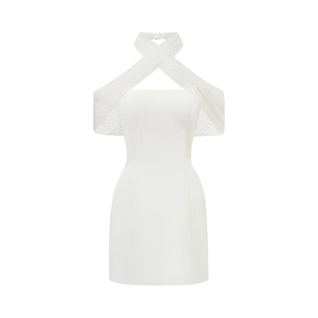 Everleigh Mini Dress White Cross Over Bodycon