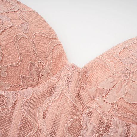 Melody Maxi Dress Pink Lace Corset Tulle