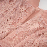 Ulrique Pink Lace Corset Tulle Maxi Dress