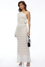 Unity White One Shoulder Lace Maxi Dress with Bow