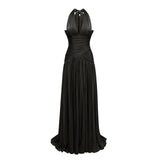 Uranie Black Gathered Maxi Dress