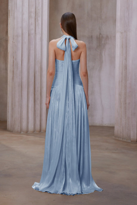 Madisyn Maxi Dress Blue Gathered