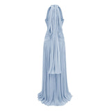 Uranie Blue Gathered Maxi Dress