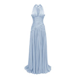Uranie Blue Gathered Maxi Dress