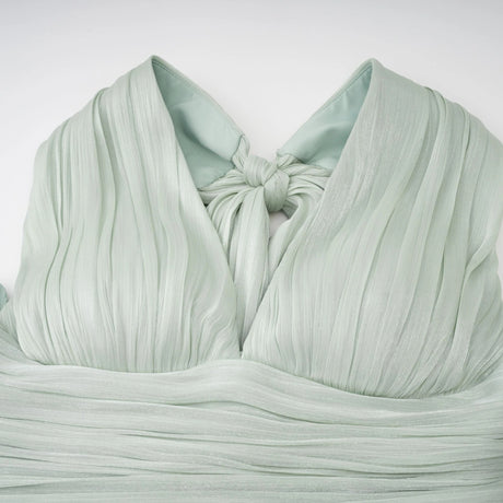 Uranie Mint Green Gathered Maxi Dress