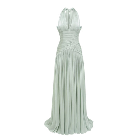 Giselle Maxi Dress Mint Green Gathered