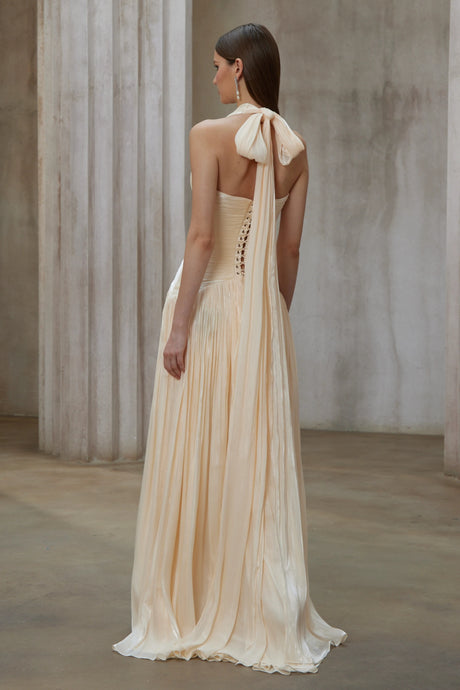 Denise Maxi Dress Neutral Gathered
