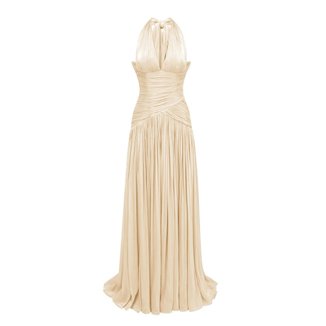 Denise Maxi Dress Neutral Gathered