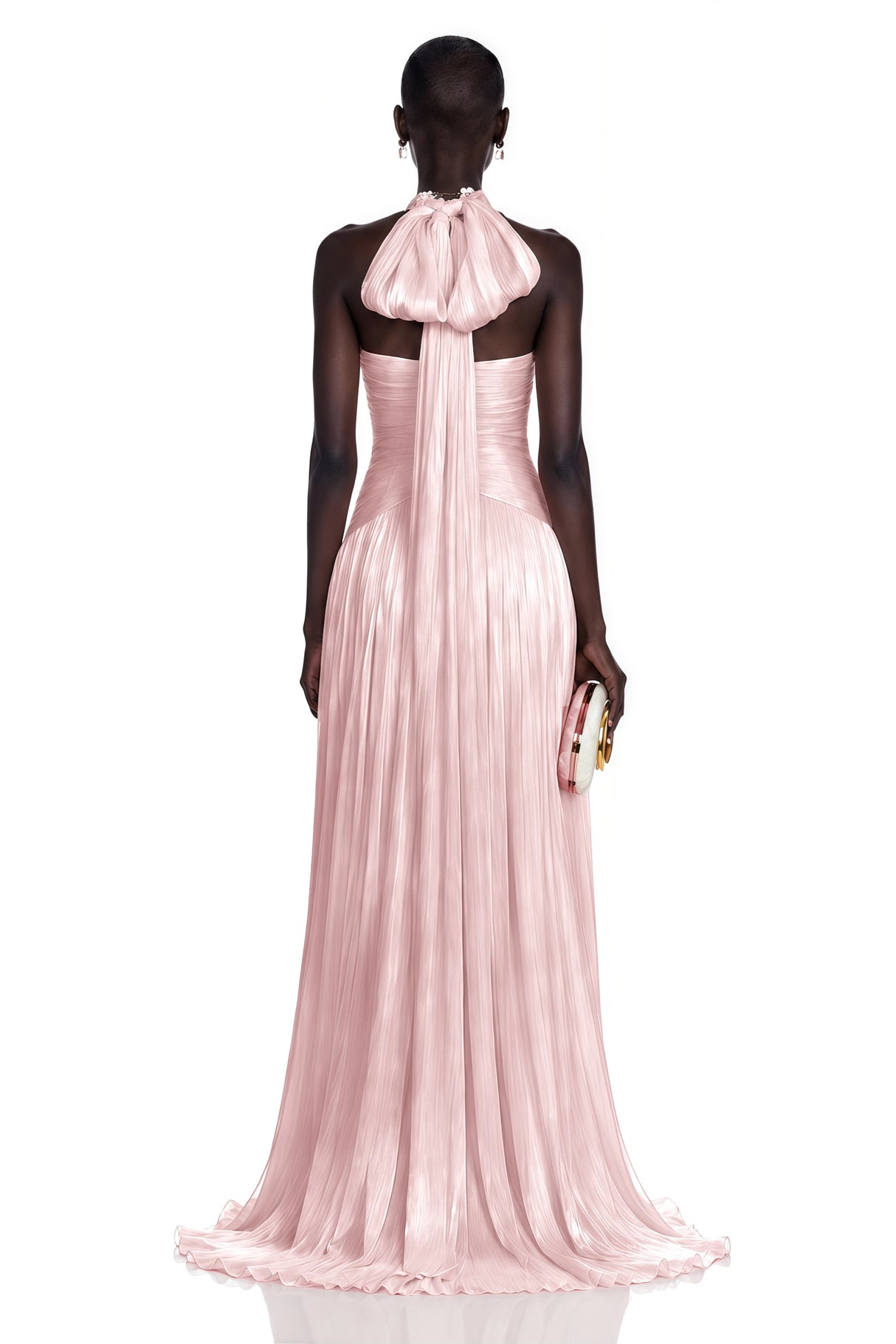 Uranie Pink Gathered Maxi Dress