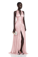 Uranie Pink Gathered Maxi Dress