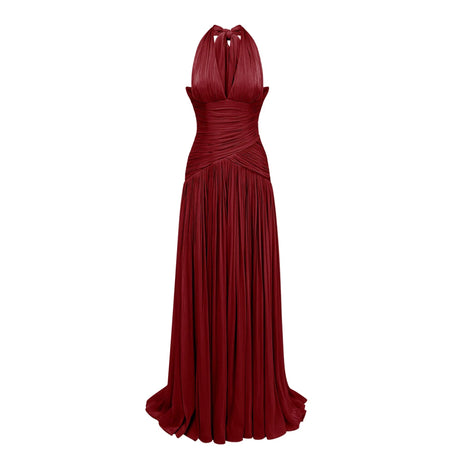 Clara Maxi Dress Red Gathered